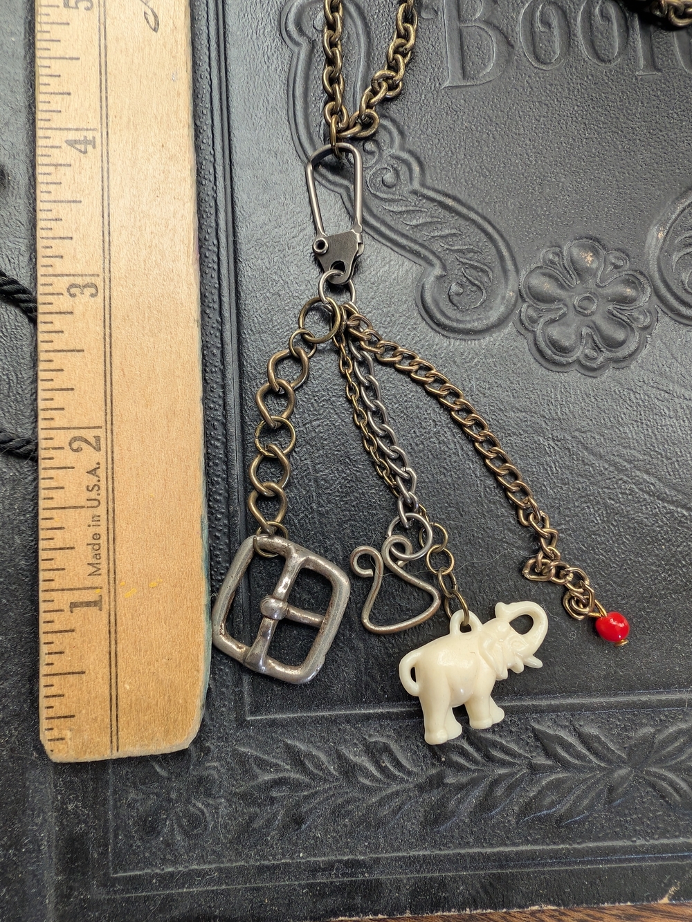Upcycled Vintage Found Items Charm Necklace